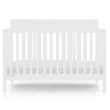 Delta Children Isabelle 6-in-1 Convertible Crib, Converts to Toddler Bed, Daybed, Sofa & Full Bed With/Without Footbaord, Fits Standard Crib Mattress, 3 Mattress Heights for Baby Nursery, Bianca White