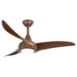 MINKA-AIRE F845-DK Light Wave 44 inch Ceiling Fan with LED Light and Remote Control, Brown Distressed Koa Finish MINKA-AIRE