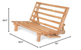 Nirvana Futons Tri-Fold Wood Futon Frame Full Size Sofa Bed Lounger - (Affordable Space Saver, Natural Finish) Ideal for Small Spaces, RVs, and Dorm Rooms Nirvana Futons