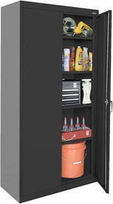 Sandusky Lee CA41361872-09 Classic Garage Storage Cabinet, Steel Utility Cabinet with Adjustable Shelves, 72"H, Black Sandusky