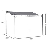 Outsunny 10' x 10' Steel Outdoor Pergola Gazebo, Patio Canopy with Weather-Resistant Fabric and Drainage Holes for Backyard, Deck, Garden, Gray Outsunny
