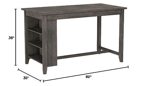 Signature Design by Ashley Caitbrook Rustic Counter Height Dining Table with Storage, Dark Gray Signature Design by Ashley