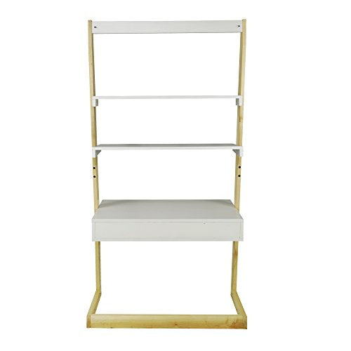 American Trails Freestanding Ladder Desk With Drawer, Natural Maple/White American Trails