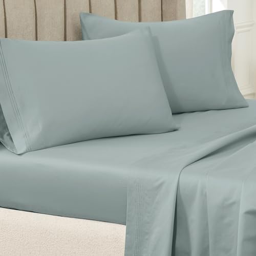 Superior 100% Egyptian Cotton 650 Thread Count, Standard 2-Piece Pillowcase Set, Single Ply, Solid, Teal Superior