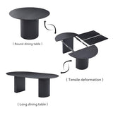 JURMALYN 78" Black Round Dining Table for 6 8 Extendable Dining Table Oval Dining Room Table with Extension for Kitchen Living Room 47.24" to 86.61" JURMALYN