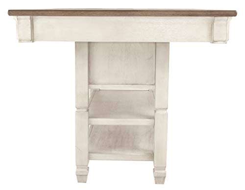 Signature Design by Ashley Bolanburg Farmhouse Counter Height Dining Room Table, White & Brown Signature Design by Ashley
