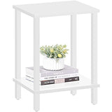 TUTOTAK End Table, Side Table, Nightstand, 2-Tier Storage Shelf, Sofa Side Table for Small Space, Living Room, Bed Room V1TB01BW034 TUTOTAK