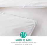 APSMILE All Season Down Feather Fibers Comforter Queen Size - Ultra-Soft High Fill-Power Hotel Collection Duvet Insert, Fluffy Medium Warm Quilt with Corner Tabs(90x90, White) APSMILE