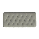HomePop Home Decor | Tufted Ainsley Button Storage Ottoman Bench with Hinged Lid | Ottoman Bench with Storage for Living Room & Bedroom,Gray Woven HomePop