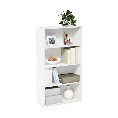 Furinno Pasir 4-Tier White Bookshelf & Storage Solution Furinno