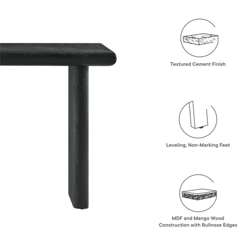 Modway EEI-6577-BLK Relic Concrete Textured Console Table, Black Modway