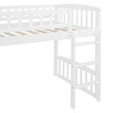 Harper & Bright Designs Twin Loft Bed with Slide and Ladder, Kids Loft Bed, Wooden Low Loft Bed for Kids, No Box Spring Needed, White Harper & Bright Designs