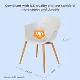 Grand patio 7-Piece Outdoor Dining Set with 6 Outdoor Modern Recycled Plastic Dining Chairs Rust Free Frame, Woodgrain Legs, Whale Modeling Design for Kitchen, Dining (Light Gray) Grand patio