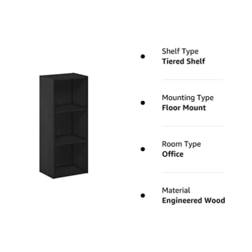 Furinno Luder Bookcase / Book / Storage , 3-Tier, Blackwood Furinno