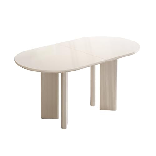 GlimBiz Modern White Oval Kitchen Table, Dining Table for 4-6 People, Easy to Assemble Accent Oval Dinner Room Table with Four Legs for Home,Apartment,Dining Room,Kitchen (Table Only) GlimBiz