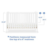 Simmons Kids Aria Full Size Portable Folding Crib - Greenguard Gold Certified, Bianca White