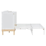Ball & Cast Murphy Bed Cabinet Queen Size,Wood Wall Hideaway Platform Bed Chest with Built-in Charging Station and Desktop,Can Be Used As Cabinets,Space-Saving,for,Dorm,Apartment,Studio,Office,White Ball & Cast