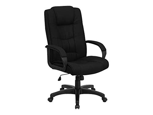 Flash Furniture Jessica High Back Black Fabric Executive Swivel Office Chair with Arms Flash Furniture