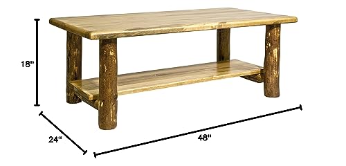 Montana Woodworks Collection Glacier Country Log Coffee Table, Stained and Lacquered Finish Montana Woodworks