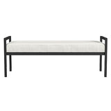 HomePop Modern Metal Bench|Bench for Living Room & Bedroom | Decorative Home Furniture - Cream Boucle HomePop