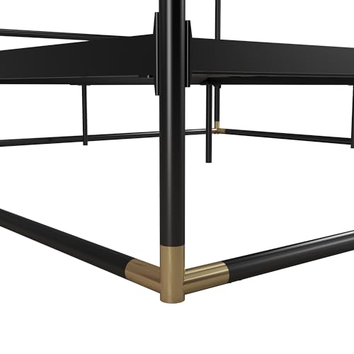 CosmoLiving by Cosmopolitan CosmoLiving Celeste Canopy Metal, King Size Frame, Black/Gold Bed