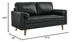 Modway EEI-5870-BLK Valour Leather Loveseat, Black Modway