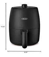 BELLA 2 qt Manual Air Fryer Oven and 5-in-1 Multicooker with Removable Nonstick and Dishwasher Safe Crisping Tray and Basket, 1200 Watt Heating System, Matte Black BELLA