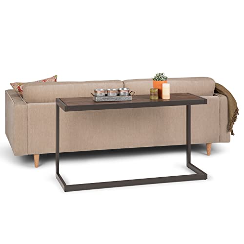 SIMPLIHOME Erina SOLID WOOD and Metal 52 inch Wide Modern Industrial Console Sofa Entryway Table in Rustic Natural Aged Brown, for the Living Room, Entryway and Bedroom - WoodArtSupply