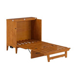 AFI, Santa Fe Twin Murphy Bed Chest with 6" Mattress & Built-in USB Charger, Light Toffee AFI