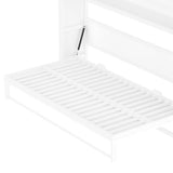 Harper & Bright Designs Twin Size Horizontal Murphy Bed with Shelves, Modern Metal Platform Bed Frame with Foldable and Space-Saving Design, for Home Guest Room Small Room, White Harper & Bright Designs