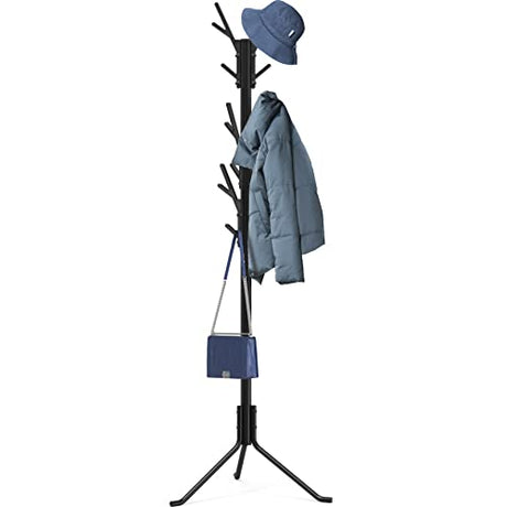Simple Houseware Standing Coat and Hat Hanger Organizer Tree Shaped Rack, 18 Hooks, Black Simple Houseware
