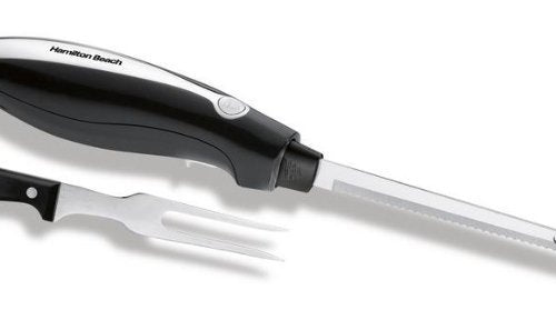Hamilton Beach Electric Knife, with Stainless Steel Blade, and Ergonomically Designed Handle for Easy Grip, with a Sturdy Neat Case, Bonus Free Carving Fork Included Hamilton Beach