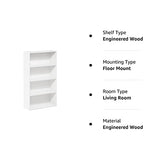 Furinno Pasir 4-Tier White Bookshelf & Storage Solution Furinno