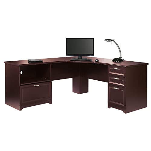 Realspace® Magellan Performance 71"W L-Shape Corner Desk, Cherry - WoodArtSupply