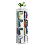Intexca 4-Tier 360° Rotating Stackable Bookshelf Organizer in White Intexca