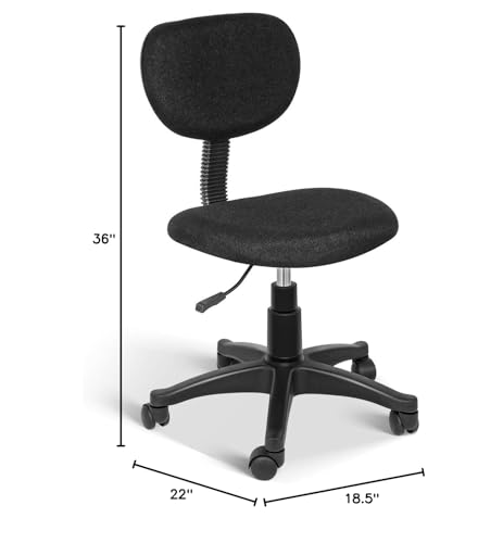 YSSOA Office Ergonomic Mesh Computer Chair with Wheels & Arms, Black, Lumbar Support YSSOA