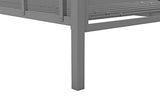 Novogratz Maxwell Metal Bunk Bed Frame for Kids and Teens, with Angled Ladder, High Guardrail and Metal Slats, No Boxspring Required, Underbed Storage Space, Twin-Over-Full, Gray Novogratz