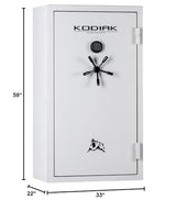 Kodiak Home Gun Safe for Rifles & Pistols | KGX5933W by Rhino Metals with New SafeX Security System | 41 Long Guns & 6 Handguns | 60 Minute Fire Protection | Gloss White Finish | 536lbs Kodiak
