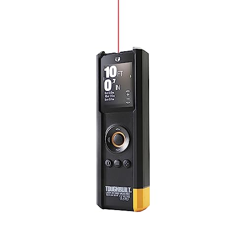 ToughBuilt - 165' Laser Distance Measurer, Bluetooth Laser Distance Measurer, Large Color Screen with viewfinder - (TB-H2-LM-165-BT) ToughBuilt