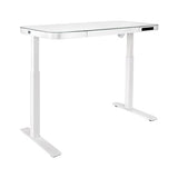 Seville Classics Airlift Electric Height Adjustable Desk with Tempered Glass Top, USB Charging Ergonomic Sit Stand Modern Home Office Workstation, Seville Classics