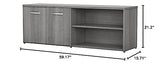 Bush Business Furniture Studio C Low Storage Cabinet with Doors by Platinum Gray Chrome Finish Bush Business Furniture