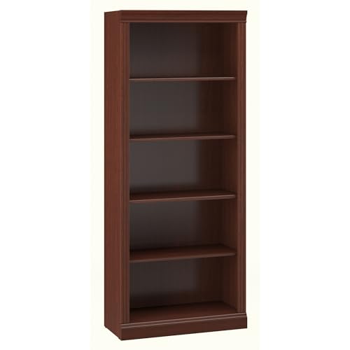 Saratoga Tall 5 Shelf Bookcase in Harvest Cherry by Bush Business Furniture - WoodArtSupply