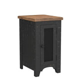 Signature Design by Ashley Valebeck Rustic Farmhouse Chair Side End Table with Cabinet Door, Distressed Black Signature Design by Ashley