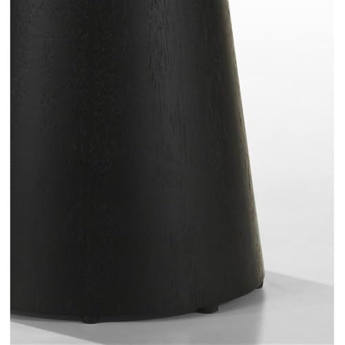 Lilola Home Jasper Ebony Black 20-inch Round Console Table with Pedestal Base — Modern Sculpted Entryway Table, Wood-Grain Finish, Space-Saving Accent Table LILOLA LIVING