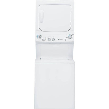 GE GUD27ESSMWW Unitized Spacemaker 3.8 Washer with Stainless Steel Basket and 5.9 Cu. Ft. Capacity Electric Dryer, White GE