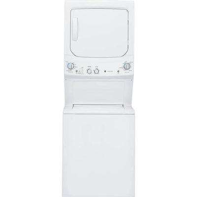 GE GUD27ESSMWW Unitized Spacemaker 3.8 Washer with Stainless Steel Basket and 5.9 Cu. Ft. Capacity Electric Dryer, White
