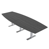 SKUTCHI DESIGNS INC. 10-Person Boat-Shaped Modular Conference Table with Brushed Silver Metal T-Bases| Harmony Series | Meeting Tables for Offices, Training Rooms, and Homes | Asian Night – 10X4 SKUTCHI DESIGNS INC.
