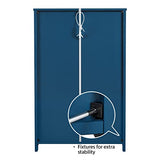 Yaheetech Bathroom Floor Cabinet, Free Standing Wooden Storage Organizer Multiple Tiers Storage Living Room Cabinet, Navy Blue Yaheetech