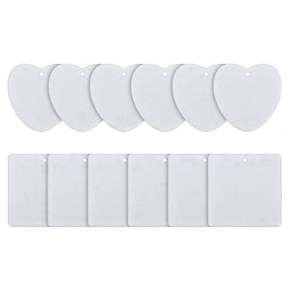 Ruitutedianzi 200 Pieces Sublimation Air Freshener Blanks DIY Air Freshener Scented Blank Car Pressed Felt for DIY Heat Press-Round