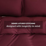 JSD Burgundy Duvet Cover Set Queen Size, 3 Piece Duvet Cover with Pillow Shams, Soft Brushed Microfiber Zipper Closure, Comforter Not Included JSD